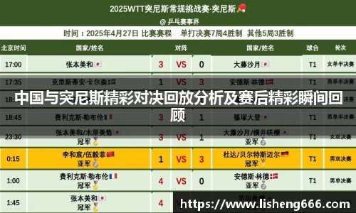 中国与突尼斯精彩对决回放分析及赛后精彩瞬间回顾